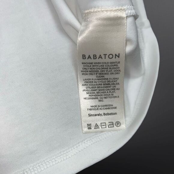 Babaton Shoulder Pad Core Off White Business Causal Tee T Shirt Size 2XS - Picture 6 of 6